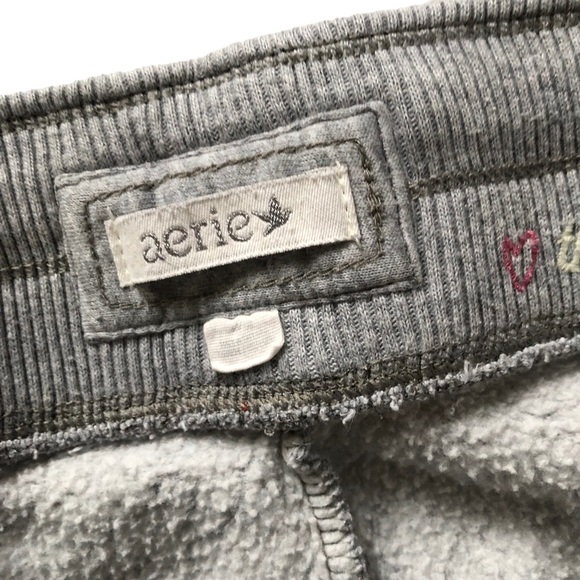 Aerie The Girly Crop Gray Fleece Lined Sweatpants Joggers - Picture 5 of 12